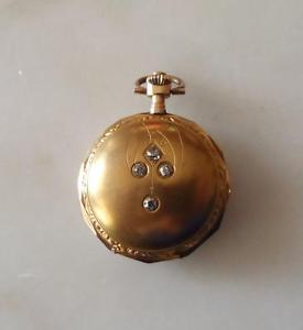 ANTIQUE VERY RARE POCKET WATCHE WITH DIAMONDS GENEVE 18K GOLD  !