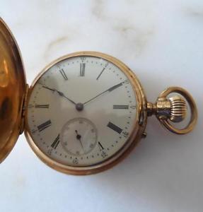 ANTIQUE VERY RARE ENGRAVED POCKET WATCHE GENEVE 18K GOLD  !