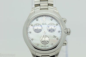 BUYMUC NEU Ebel Damen Onde Chronographen Uhr Diamantblatt Box Papiere 36mm