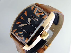 Locman Panorama ref:152 38x41mm 18k Rose Gold Black dial $8,900 NOS  WoW!
