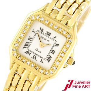 GENEVE Damenuhr 18K/750 Gelbgold - 22,8 x 30,5 mm - Quarzwerk - 55,3 g