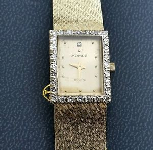 Movado Authentic Swiss Watch Womens. Sapphire  Crystal. Gold. Diamonds!
