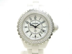 Used Watch Women CHANEL J12 H0967 Quartz White ceramic ceramic Excellent L9T