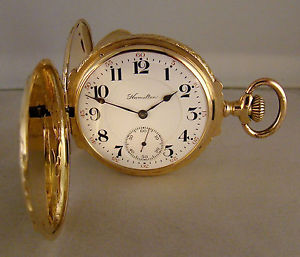 HAMILTON 993 14k SOLID GOLD BOX HINGES MULTICOLOR HUNTER CASE 16s POCKET WATCH