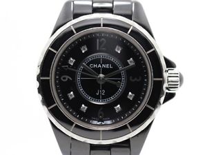 Used Watch Women CHANEL J12 H2569 Quartz Black 8P diamond ceramic Excellent H2A