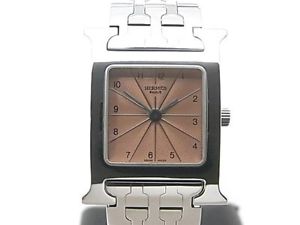 Used Watch Women HERMES H Watch HH1.210 Quartz pink SS Excellent E5R