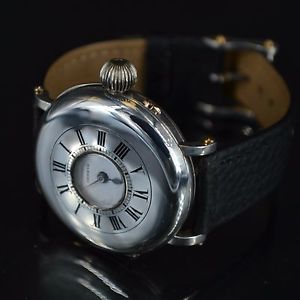 Audemars Piguet 40mm high grade hunter antique trench WW1 men's watch 935 silver