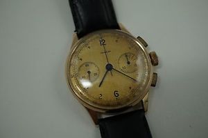 TOURNEAU 18K ROSE GOLD VINTAGE CHRONOGRAPH REF.760 C.1944 SIGNED TURNHEIM!!
