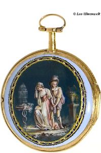 DEKORATIVE RIVAL á PARIS 18K GOLD GOLDEMAIL-SPINDELTSCHENUHR, um 1775