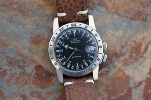 1967 Glycine Airman GMT 24-Hour Military Time Dial Vintage