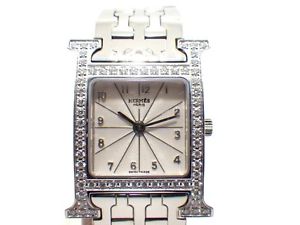 Used Watch HERMES H Watch HH1.230 quartz Silver Stainless steel diamond B0D