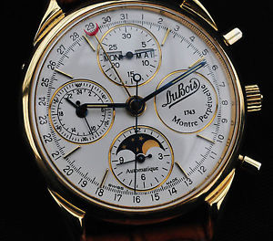 Du Bois 1743-1993 18k 750 GOLD Jubiläums Edition Chronograph Montre Perpetuelle