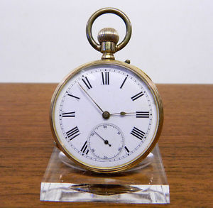 JUGENDSTIL HERREN- LEPINE TASCHENUHR 18K 750ER GOLD-GEHÄUSE EMAILBLATT UM 1900