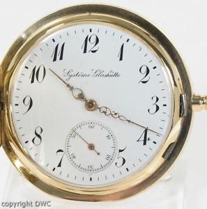 Taschenuhr Herren System Glashütte Uhr Uhren Antik in 585 Gold Antike