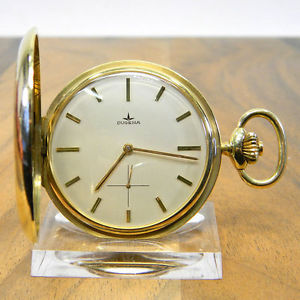 DUGENA 14K 585ER GOLD SAVONETTE TASCHENUHR KALIBER 3913 GERMAN POCKET WATCH