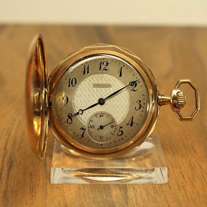 SAVONETTE TASCHENUHR DREI DECKEL 14K 585 GOLD ZWÖLFECKIGES GEHÄUSE JUGENDSTIL