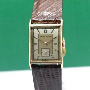 1940's SMALL SIZE ULYSSE NARDIN 18K GOLD CURVED CASE MANUAL WIND MEN'S WATCH