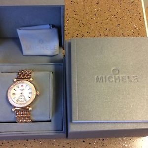 NEW MICHELE CABER ROSE GOLD DIAMOND WATCH - MOP FACE ON BRACELET MW16A01B5025