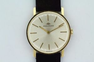 Vintage Movado 14k Gold Wind-Up 32mm Watch with Original Band