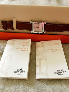 Women's Authentic Hermes H Watch Brown Strap Excellent condition Never abused