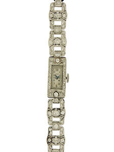 Art Deco Platinum & Diamond Ray Swiss Ladies’ Watch c. 1920s