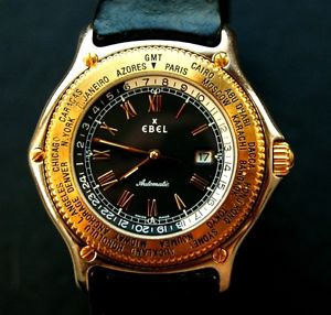 EBEL VOYAGER GMT STAHL/GOLD 18K 750 AUTOMATIK HERREN ARMBANDUHR OVP REF.1124913
