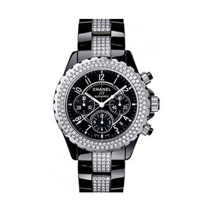 Chanel J12 Black Ceramic Diamond Chronograph Automatic