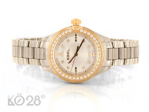 NEU - EBEL Onde 1216097 - 30 mm Stahl Roségold Diamanten Quarz (10788)