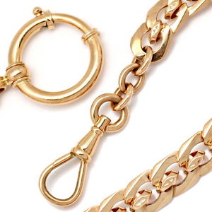 Antike massive Uhrkette Taschenuhrkette Rotgold Verlauf - JUWELENMARKT DE, K2254