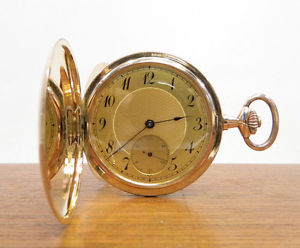PHILLIP WOLF FRANKFURT 14K 585ER GOLD SAVONETTE TASCHENUHR GERMAN POCKET WATCH