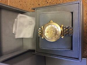 MICHELE CABER Y GOLD DIAMOND PAVE WATCH on  2 TONE BRACELET MW16A01B1963 $3300