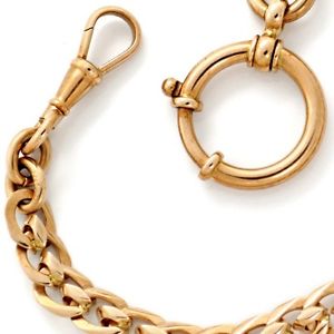 Original antike Taschen-Uhren-Kette im Verlauf, Rotgold - JUWELENMARKT DE, K2599