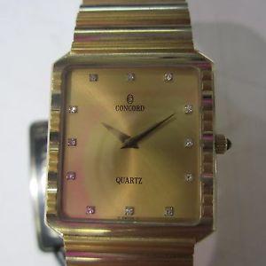 CONCORD MEN'S WATCH QUARTZ SAPPHIRE DIAMOND 18K SOLID GOLD SWISS C4133581641 NEW