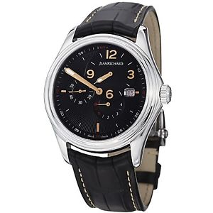 Daniel JeanRichard BRESSEL1665 Men's wristwatch Black Dial & Leather Strap