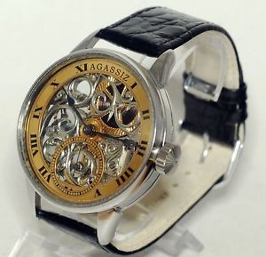 Very beautiful watch-skeleton AGASSIZ Fine work Fine decoration Very pretty