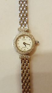 14k gold ladies 1.00ct diamond Swiss watch