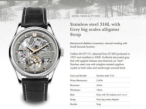 ARMAND NICOLET MEN'S LS8 WATCH  9620S-GL-P713GR2