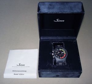 Very Rare Sinn EZM4 Steel Men Chronograph with Box & Instruction Manual