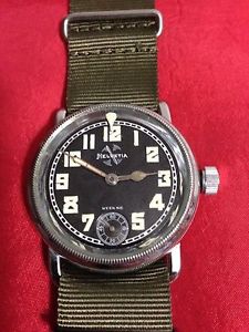 Vintage Helvetia military pilot's watch