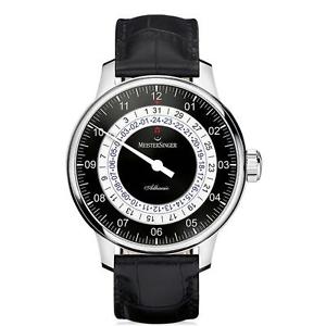 MEISTERSINGER MEN'S ADHAESIO 43MM BLACK LEATHER BAND AUTOMATIC WATCH AD902