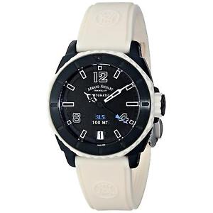 ARMAND NICOLET WOMEN'S 34MM BEIGE RUBBER BAND AUTOMATIC WATCH 9615H-GR-G9615B