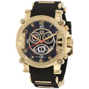 Brillier Men's 022211107 Grand Master Tourer Gold-Tone Black Rubber Watch