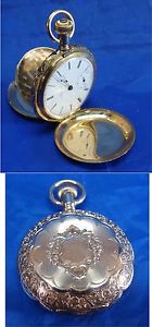 ANTIQUE ELGIN 1891 14KT GOLD ORNATE HUNTER CASE MEN'S POCKET WATCH 11 JEWELS
