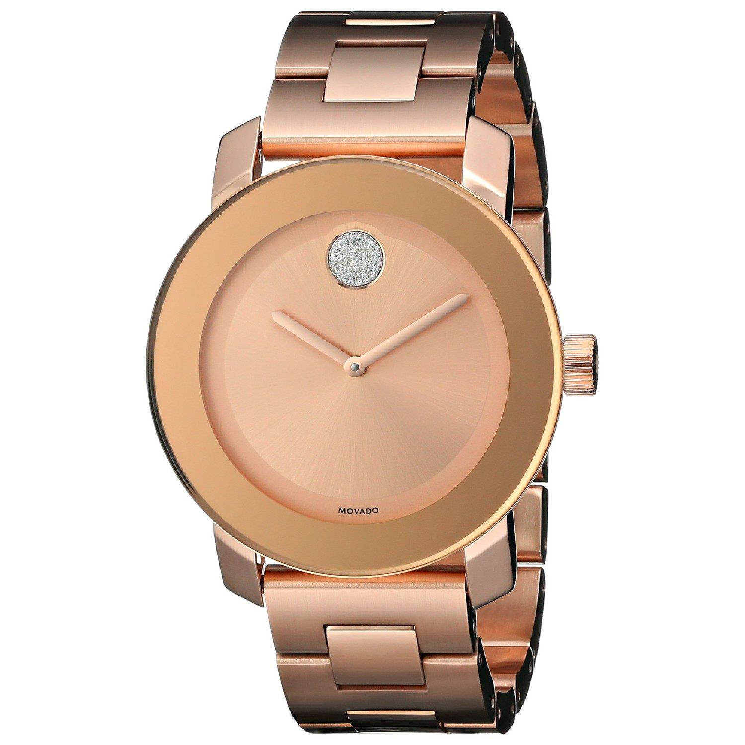 MOVADO WOMEN'S 36MM ROSE GOLD-TONE STEEL BRACELET & CASE QUARTZ WATCH 3600086