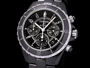 CHANEL J12 Chronograph H0940 Ss X Ce Black Auto Excellent #1063 Free Ship