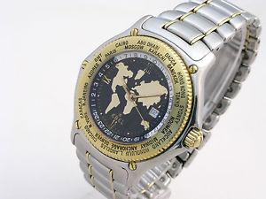 EBEL VOYAGER GMT WORLD TIME STEEL & GOLD GENTS AUTOMATIC WATCH REF, 1124913
