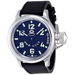 INVICTA MEN'S 53MM BLACK LEATHER BAND STEEL CASE MECHANICAL ANALOG WATCH 2625