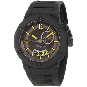 SALVATORE FERRAGAMO MEN'S 44MM RUBBER BAND SWISS QUARTZ WATCH F55LGQ6875 S113 image 1