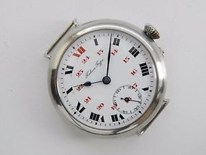 WWI Antique IMPERIAL RUSSIAN MILITARY PAVEL BURE Officer WRIST WATCH Porcelain D