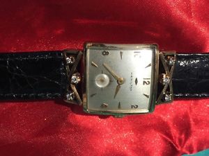 Fabulous Custom 14k Solid Gold Hamilton Lyle Bow tie Tuxedo Watch With Diamonds